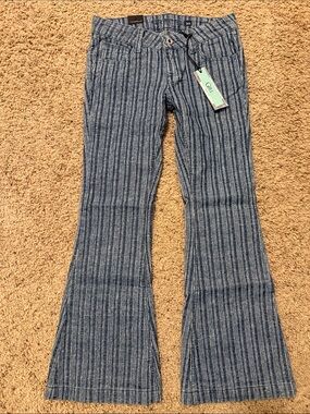 Grace Blue Striped Flare Jeans